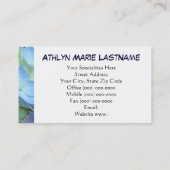 Waiting for Your Call Business Cards Blueフローラ 名刺 (裏面)