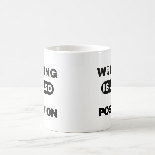 Waiting Is Also A Position — Trader Mug Design コーヒーマグカップ (中央)