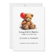 Waiting With So Much Love Teddy Bear & Red Balloon