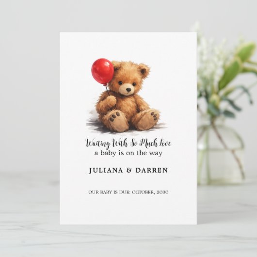 Waiting With So Much Love Teddy Bear & Red Balloon 招待状 (スタンド正面)