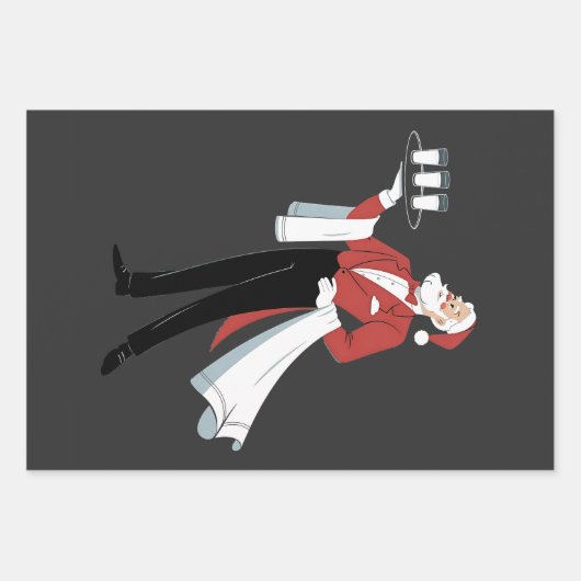 Waitress Christmas Santa Server Xmas  ラッピングペーパーシート (正面)