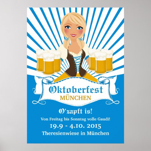 Waitress with Beer Stein ポスター (正面)