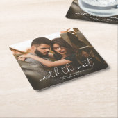 Wait's Photo結婚 Script Overlayに値する スクエアペーパーコースター (アングル)