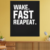 Wake おもしろい Fast Repeatグラフィック皮肉 キャンバスプリント (インサイチュ (リビング))