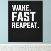 Wake おもしろい Fast Repeatグラフィック皮肉 キャンバスプリント (インサイチュ (ウッドフロア))