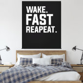 Wake おもしろい Fast Repeatグラフィック皮肉 キャンバスプリント (インサイチュ (寝室))