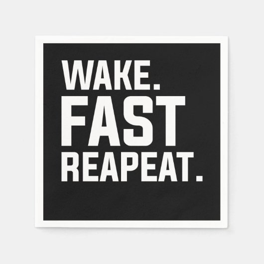 Wake おもしろい Fast Repeatグラフィック皮肉 スタンダードカクテルナプキン (正面)