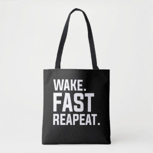 Wake おもしろい Fast Repeatグラフィック皮肉 トートバッグ