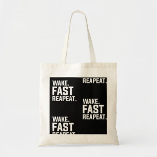 Wake おもしろい Fast Repeatグラフィック皮肉 トートバッグ