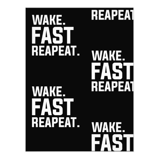 Wake おもしろい Fast Repeatグラフィック皮肉 フォトプリント (正面)