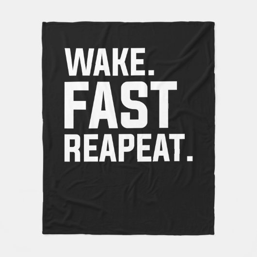 Wake おもしろい Fast Repeatグラフィック皮肉 フリースブランケット (正面)