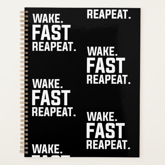 Wake おもしろい Fast Repeatグラフィック皮肉 プランナー手帳 (正面)