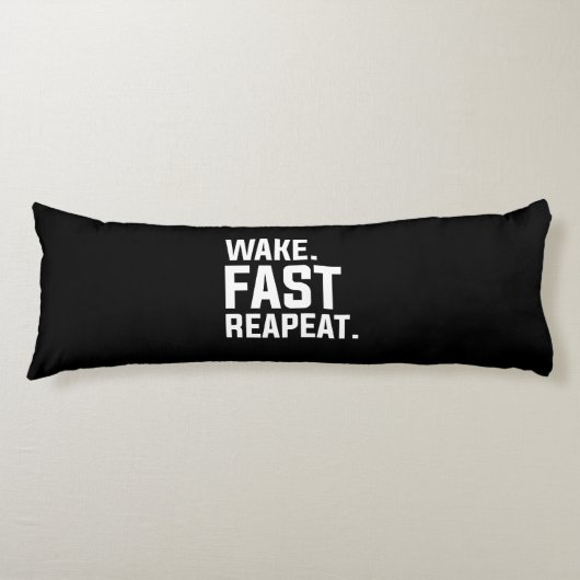 Wake おもしろい Fast Repeatグラフィック皮肉 ボディピロー (正面)