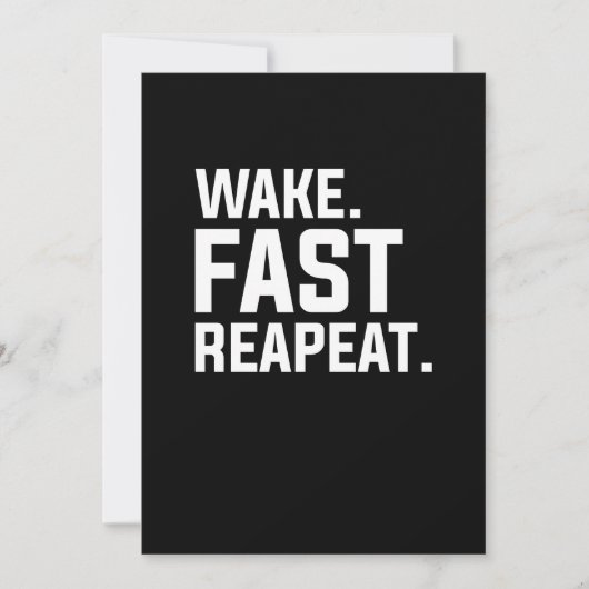 Wake おもしろい Fast Repeatグラフィック皮肉 招待状 (正面)
