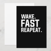 Wake おもしろい Fast Repeatグラフィック皮肉 招待状 (正面/裏面)