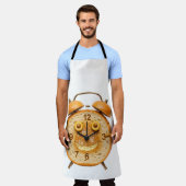 Wake and Bake! Funny Bread Alarm Clock Art エプロン (着用した状態)