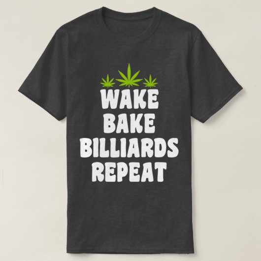 Wake Bakeビリヤード・リピート Tシャツ (デザイン正面)