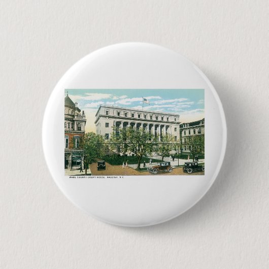 Wake County Courthouse, Raleigh，ノースカロライナ 缶バッジ (正面)