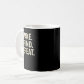 Wake Grind Repeat Motivational Hustle Design コーヒーマグカップ (正面左)