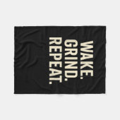 Wake Grind Repeat Motivational Hustle Design  フリースブランケット (正面(横))