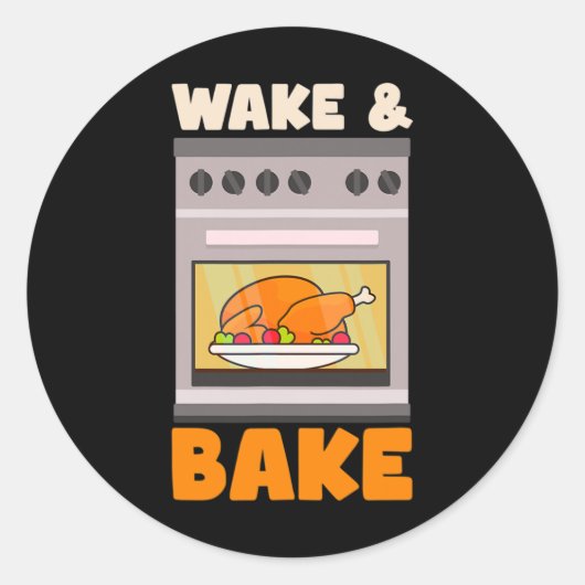 Wake Ke Design サンクスギビング シェフ ラウンドシール (正面)
