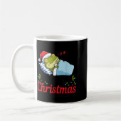 Wake Me Up When It's Christmas Cute Frog Animal Sl コーヒーマグカップ (左)