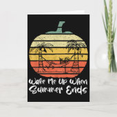 Wake Me Up When Summer Ends Funny Skeleton Hallowe カード (正面)