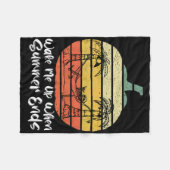 Wake Me Up When Summer Ends Funny Skeleton Hallowe フリースブランケット (正面(横))