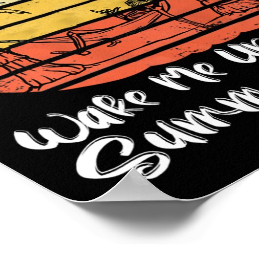 Wake Me Up When Summer Ends Funny Skeleton Hallowe ポスター (角)