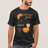 Wake Me When Its Halloween Cute Pumpkin Sleeping K Tシャツ (正面)