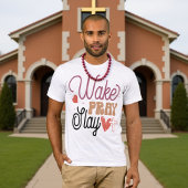 Wake Pray Slay Christian Motivational Tee Tシャツ