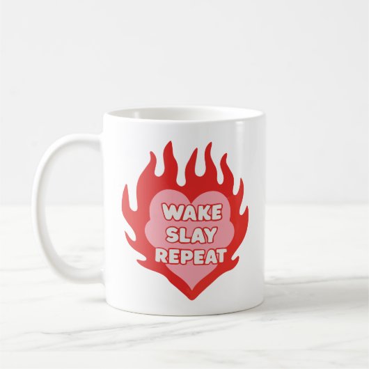 Wake slay repeat コーヒーマグカップ (左)
