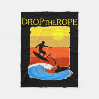 Wake Surfing Gift Shirt Boat Lake Wakesuring Drop  フリースブランケット