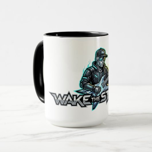 Wake The Strings レトロフューチャーアート マグカップ (正面左)
