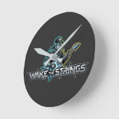 Wake The Strings レトロフューチャーアート ラウンド壁時計 (傾斜)