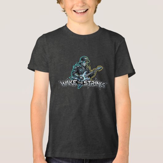 Wake The Strings Retro Future Art トライブレンドＴシャツ (正面)