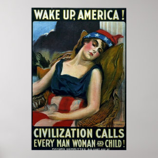 Wake Up America! ~ Vintage WW1 ポスター