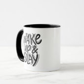 Wake Up and Slay やる気を起こさせる名言入りグッズ マグカップ (正面左)