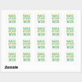 Wake Up and Win モチベーショナル・タイポグラフィ スクエアシール (シート)