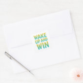 Wake Up and Win モチベーショナル・タイポグラフィ スクエアシール (封筒)