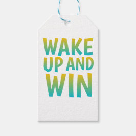 Wake Up and Win Motivational Typography ギフトタグ