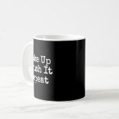 Wake Up Crush It Repeat Motivation  コーヒーマグカップ (正面左)