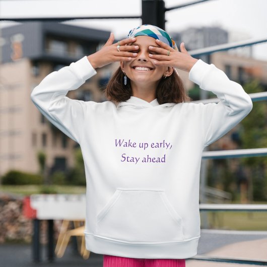 Wake Up Early Stay Ahead | シンプルな紫のセリフ体 パーカ