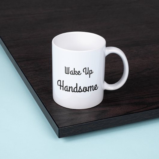 Wake Up Handsome Gift Mug ジャンボコーヒーマグカップ