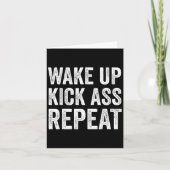 Wake Up Kick Repea,funny Quote Workout Motivation  カード (正面)