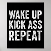 Wake Up Kick Repea,funny Quote Workout Motivation  ポスター (正面)