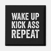 Wake Up Kick Repea,funny Quote Workout Motivation  マグネット (正面)