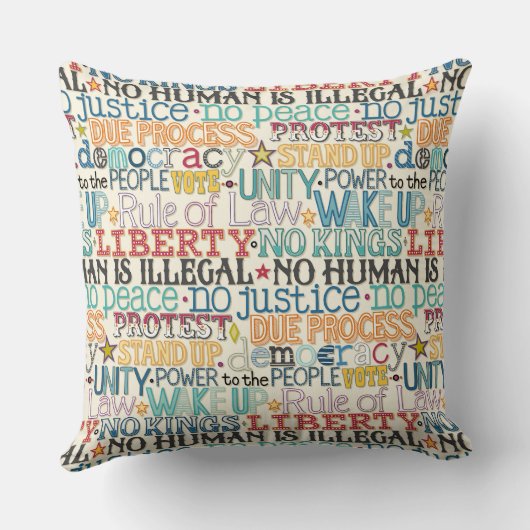 wake up stand up typography クッション (裏面)