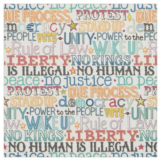 wake up stand up typography ファブリック (見本)