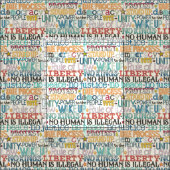 wake up stand up typography ファブリック (タイル)